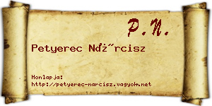 Petyerec Nárcisz névjegykártya